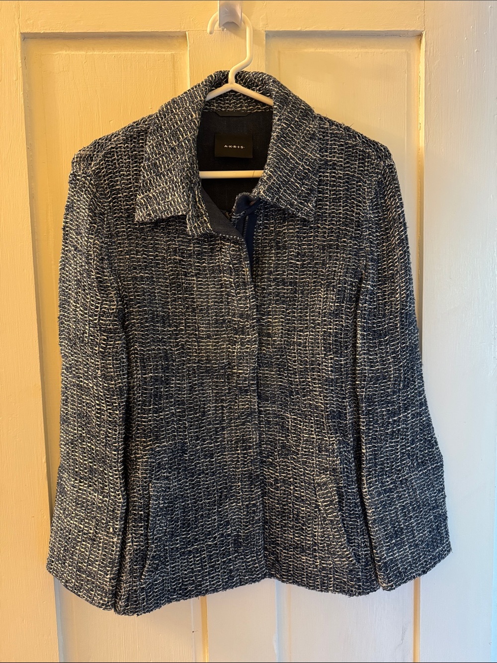 Akris Linen Cotton Jacket  Zip Front Italian Fabric Size 6